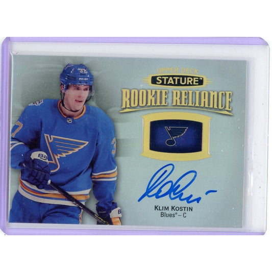 2019-20 UPPER DECK STATURE KLIM KOSTIN ROOKIE RELIANCE AUTO BLUES