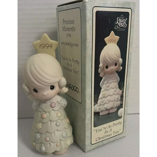 Precious Moments 1994 You're As Pretty As A Christmas Tree Figure 530425 EN50