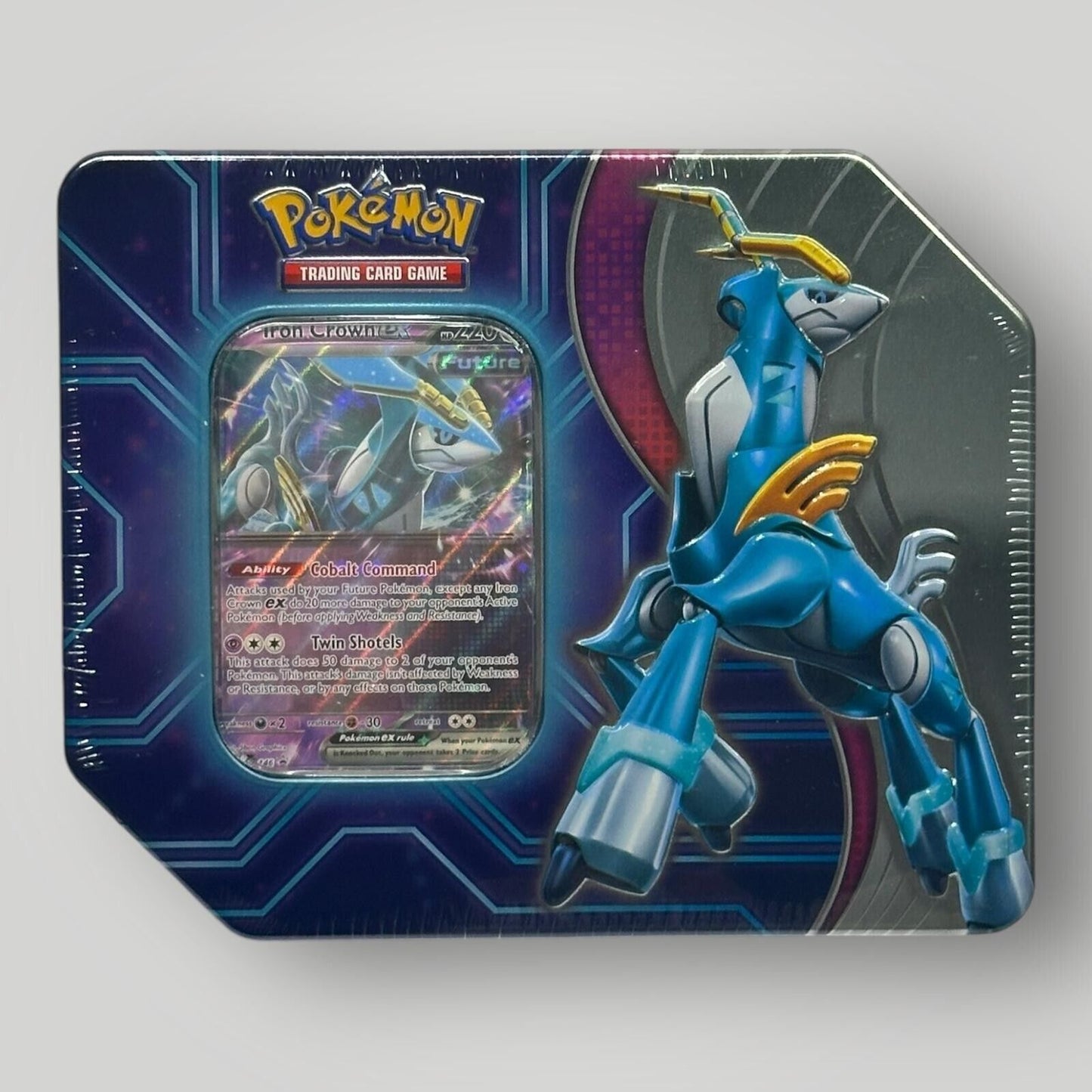 Pokemon TCG Paradox Destinies Tin IRON CROWN EX