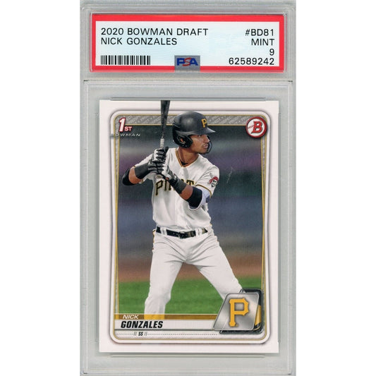 2020 Bowman Draft #BD81 Nick Gonzales PSA 9 Bowman First RC 9242