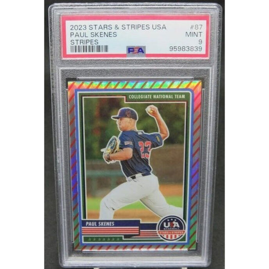 2023 PANINI USA BASEBALL STARS & STRIPES PAUL SKENES PSA 9 STRIPES