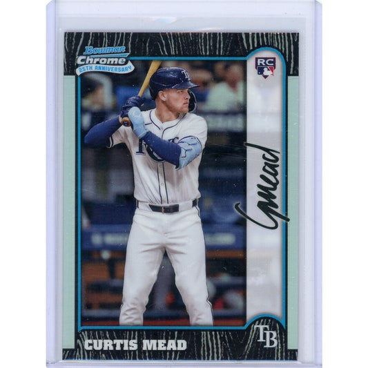 2024 BOWMAN CHROME CURTIS MEAD 25TH ANNIVERSARY REFRACTOR RC TAMPA BAY RAYS