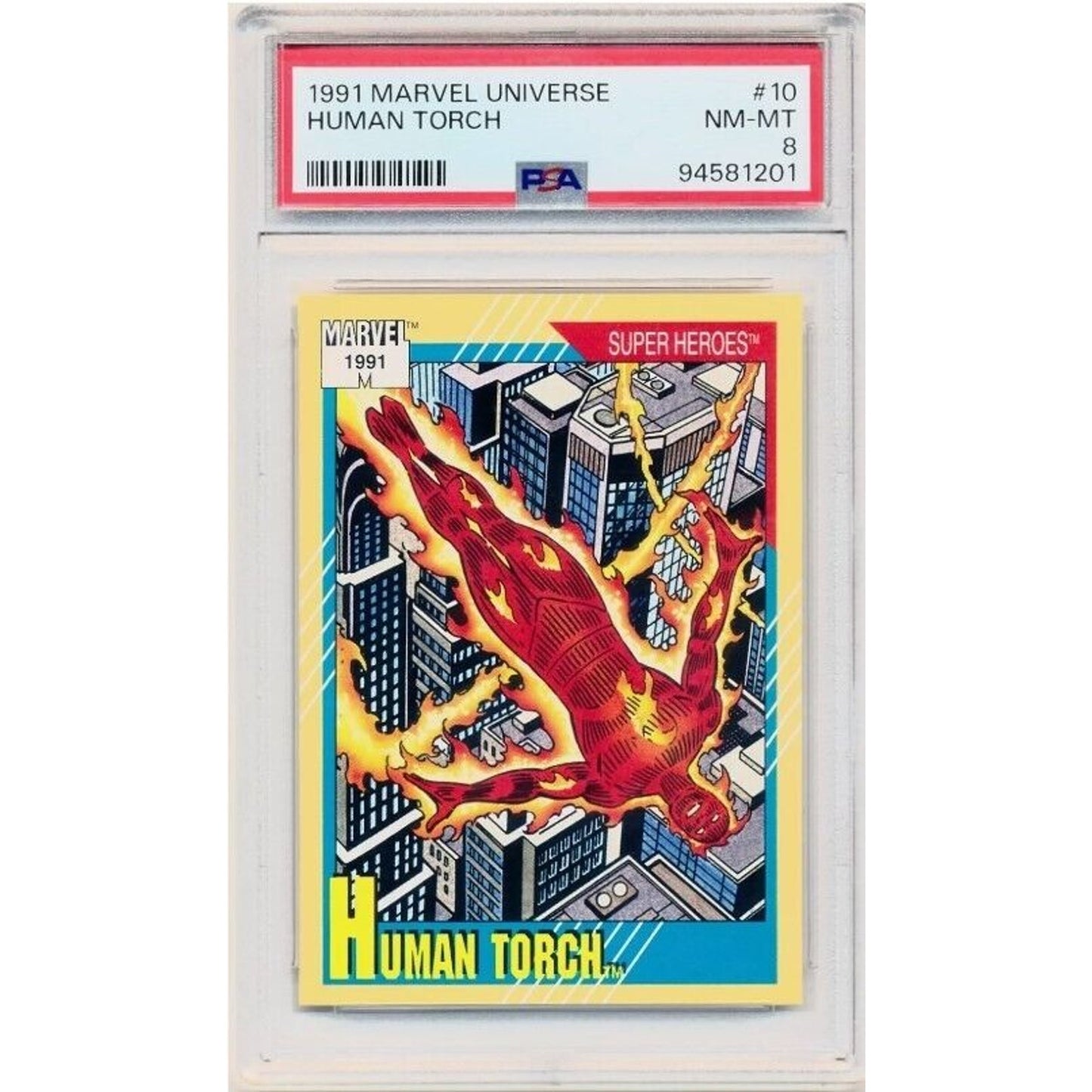 1991 Impel Marvel Universe Human Torch #10 PSA 8 NM-MT Near Mint