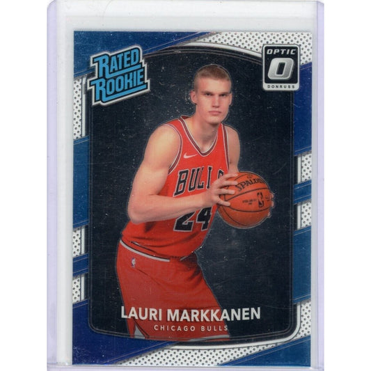 LAURI MARKKANEN ROOKIE CARD 2017 Donruss Optic Basketball RATED RC Bulls Jazz