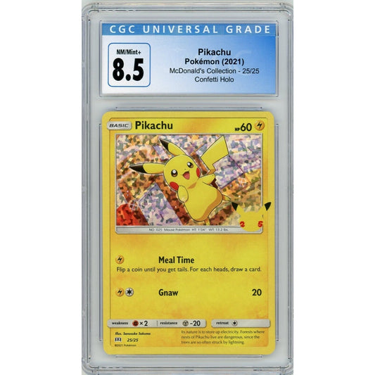 2021 Pokemon McDonald's Collection #25 Pikachu - Confetti Holo CGC 8.5 NM-MT+