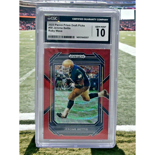 2023 Panini Prizm Draft Picks Ruby Wave Jerome Bettis #50 CGC 10 Gem Mint HOF