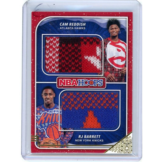 2019-20 Panini Hoops Cam Reddish RJ Barrett Rookie Holiday Sweater Relic