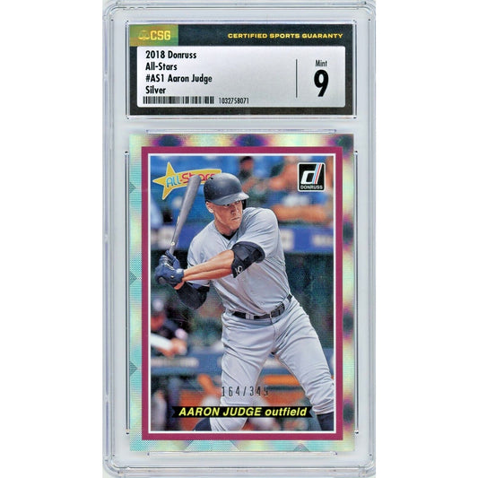 2018 Panini Donruss All Stars Silver 164/349 Aaron Judge #AS1 CSG 9 Mint