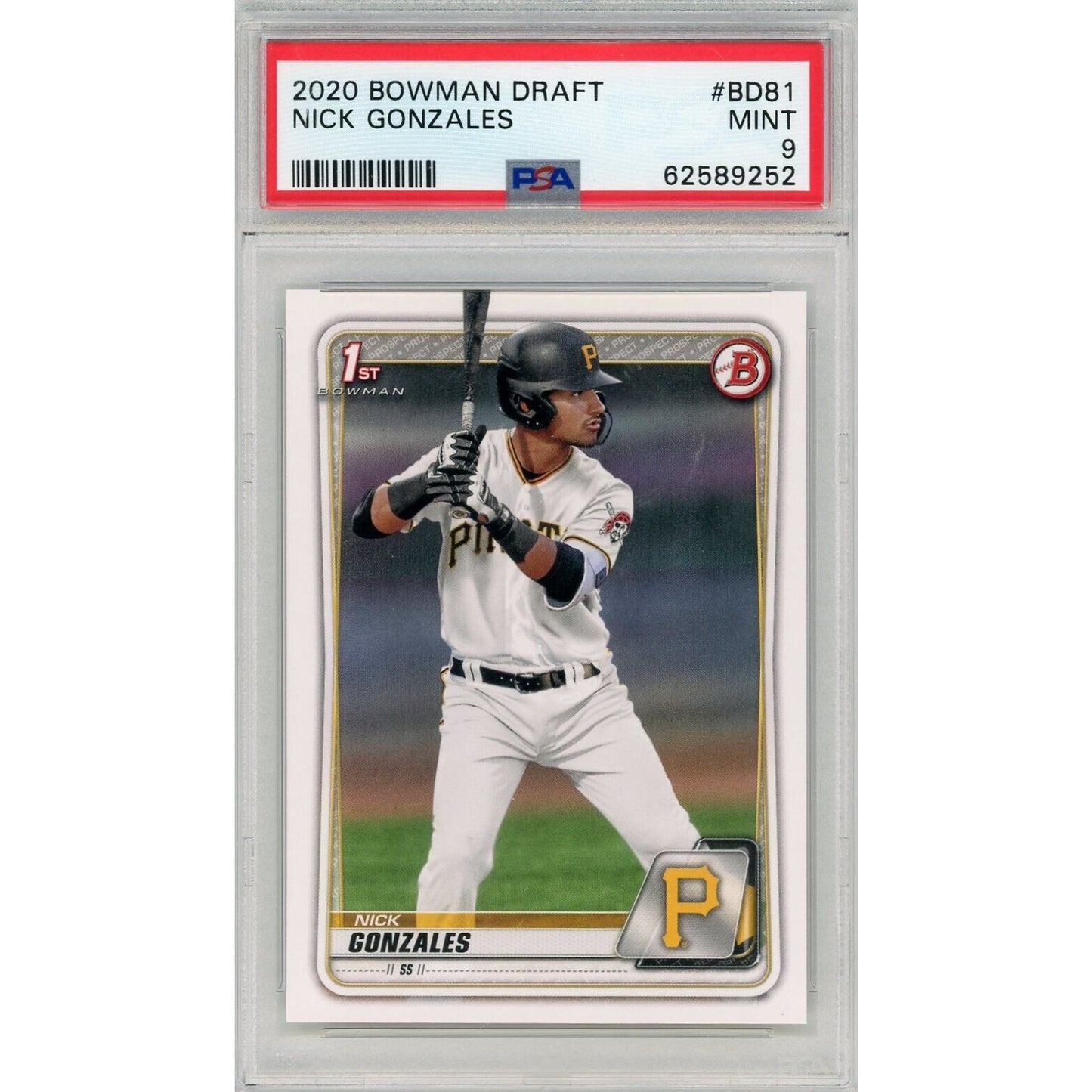 2020 Bowman Draft #BD81 Nick Gonzales PSA 9 Bowman First RC 9252