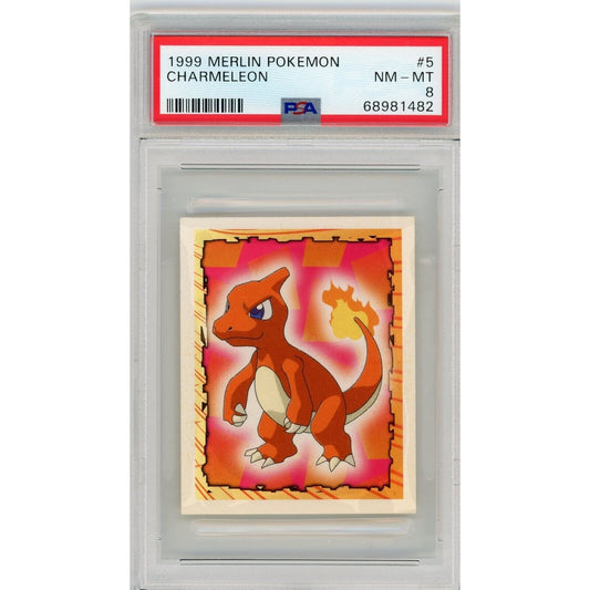 1999 Merlin Pokemon Album Stickers Charmeleon #5 PSA 8