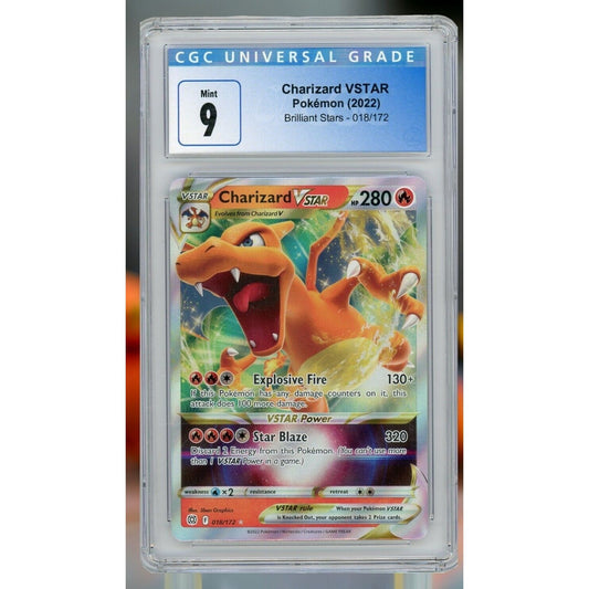 2022 Pokemon Brilliant Stars #018 Charizard VSTAR CGC 9 MINT