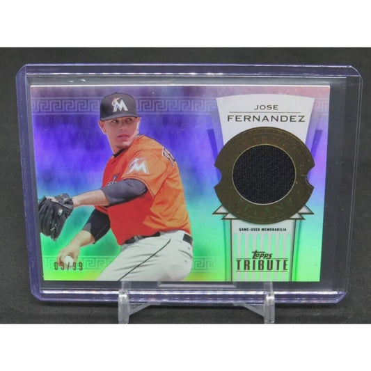 2014 TOPPS TRIBUTE JOSE FERNANDEZ GAME USED PATCH /99 MIAMI MARLINS