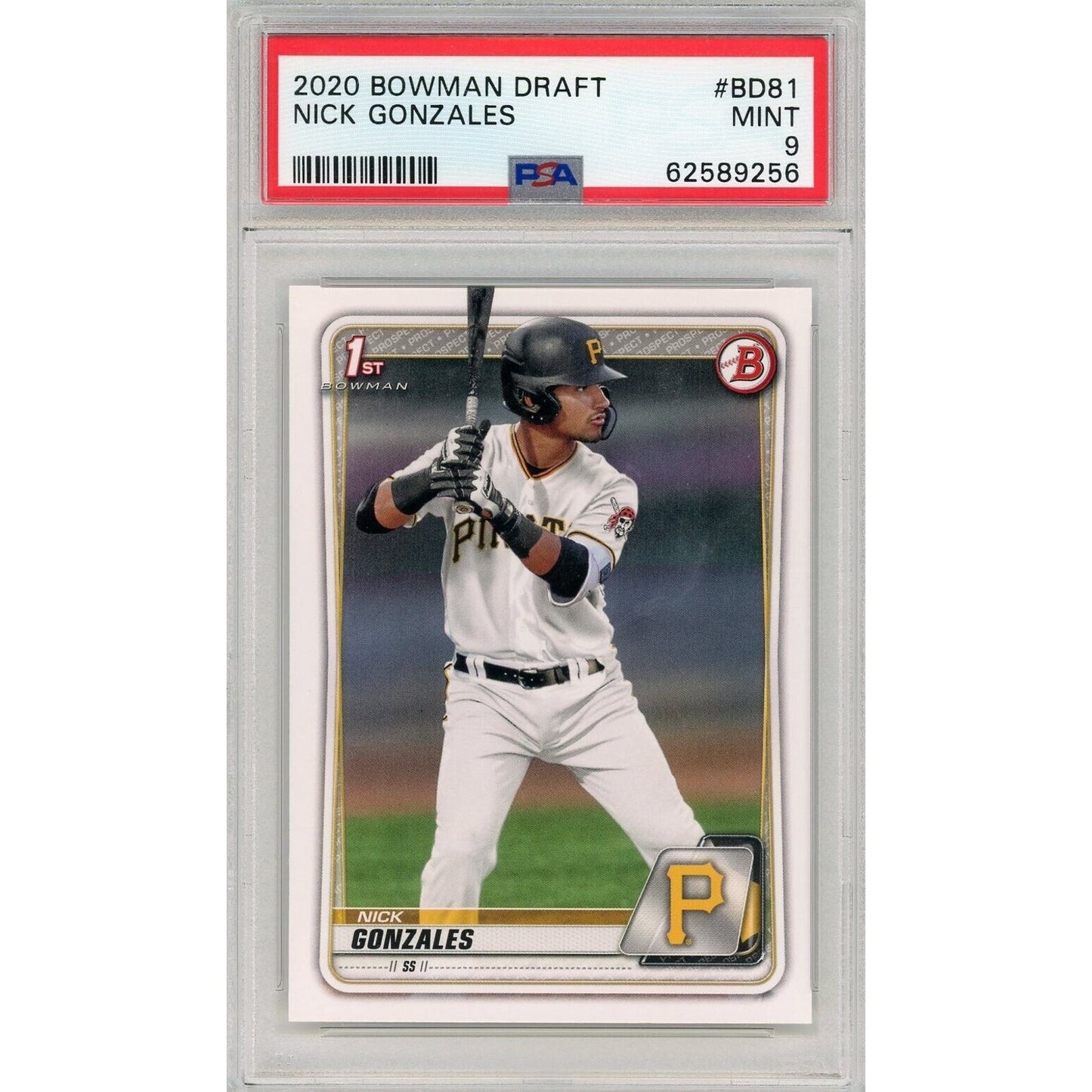 2020 Bowman Draft #BD81 Nick Gonzales PSA 9 Bowman First RC 9256