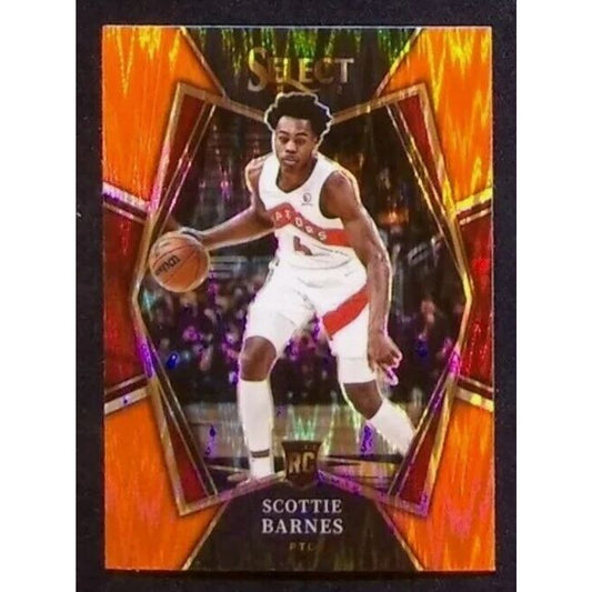 2021-22 Panini Select Scottie Barnes #111 Rookie RC Orange Flash Prizm Raptors