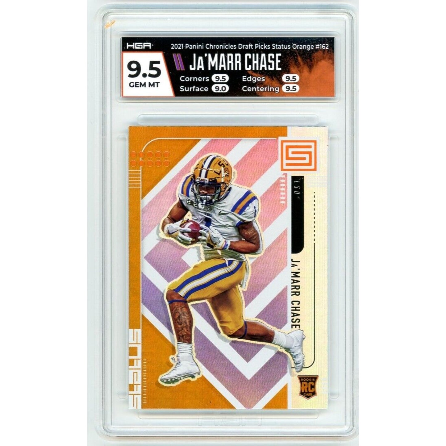 2021 Panini Chronicles Draft Picks Status Orange Ja'Marr Chase HGA 9.5 Rookie RC