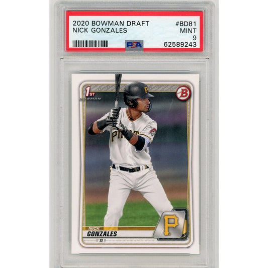 2020 Bowman Draft #BD81 Nick Gonzales PSA 9 Bowman First RC 9243