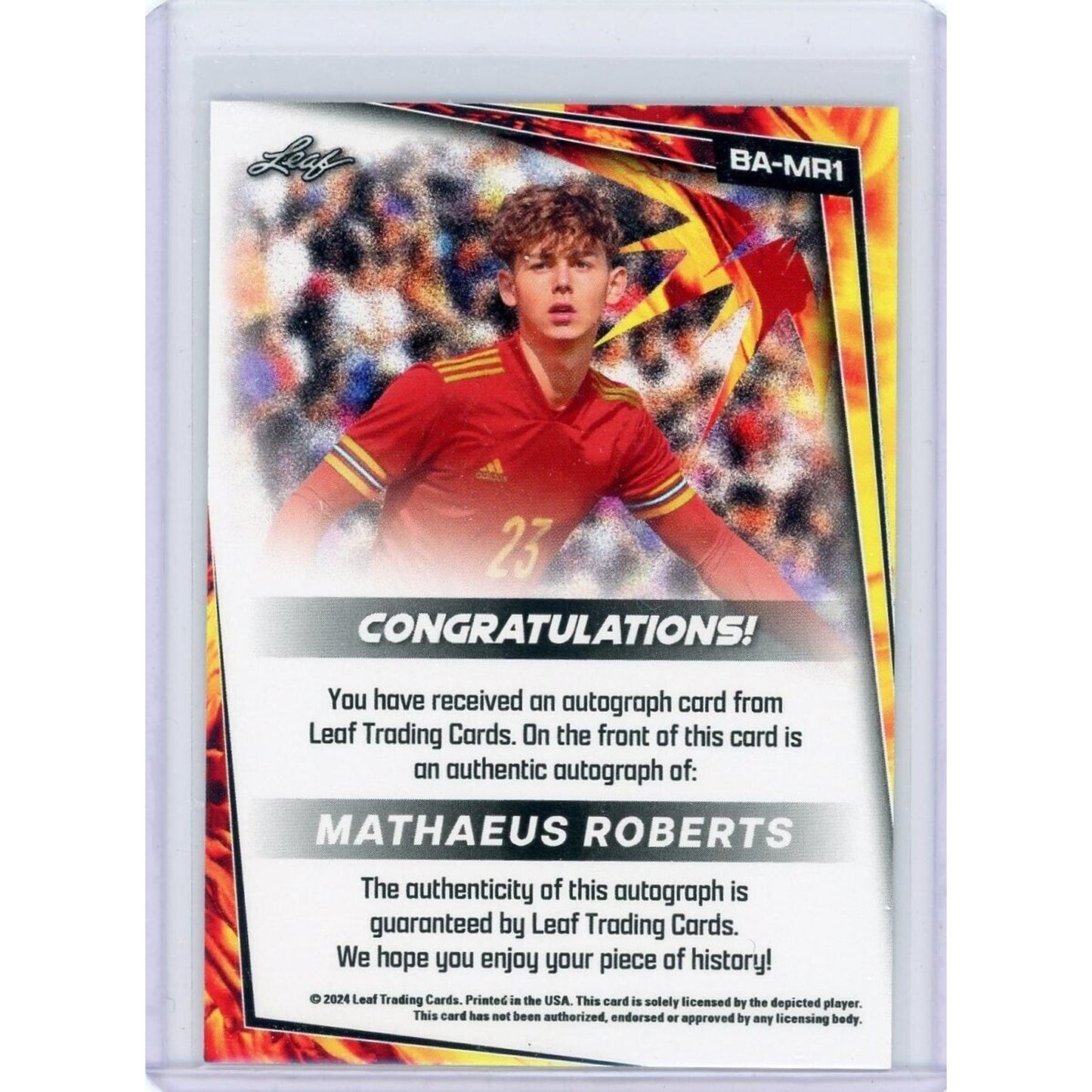 2024 LEAF SOCCER MATHAEUS ROBERTS AUTO