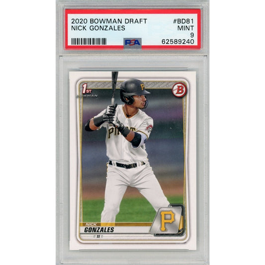 2020 Bowman Draft #BD81 Nick Gonzales PSA 9 Bowman First RC 9240