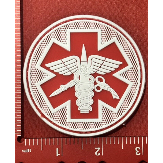 MEDIC Red/White Patch HOOK & LOOP Backing