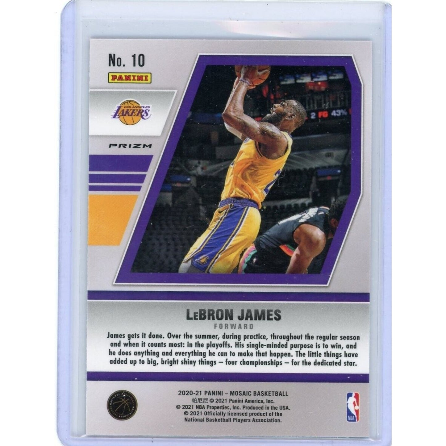 2020-21 PANINI MOSAIC LEBRON JAMES WILL TO WIN GREEN MOSAIC LAKERS