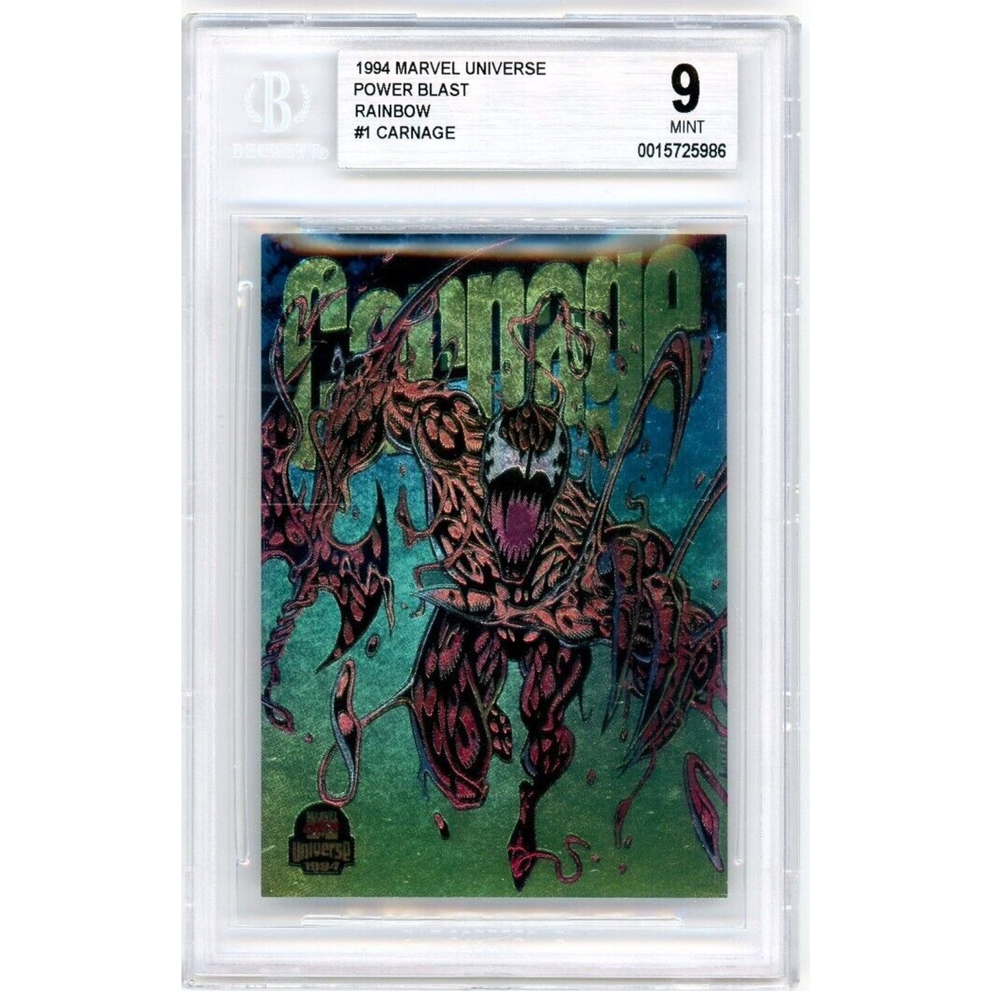 1994 Fleer Marvel Universe Series V Power Blast Carnage #1 BGS 9 MINT