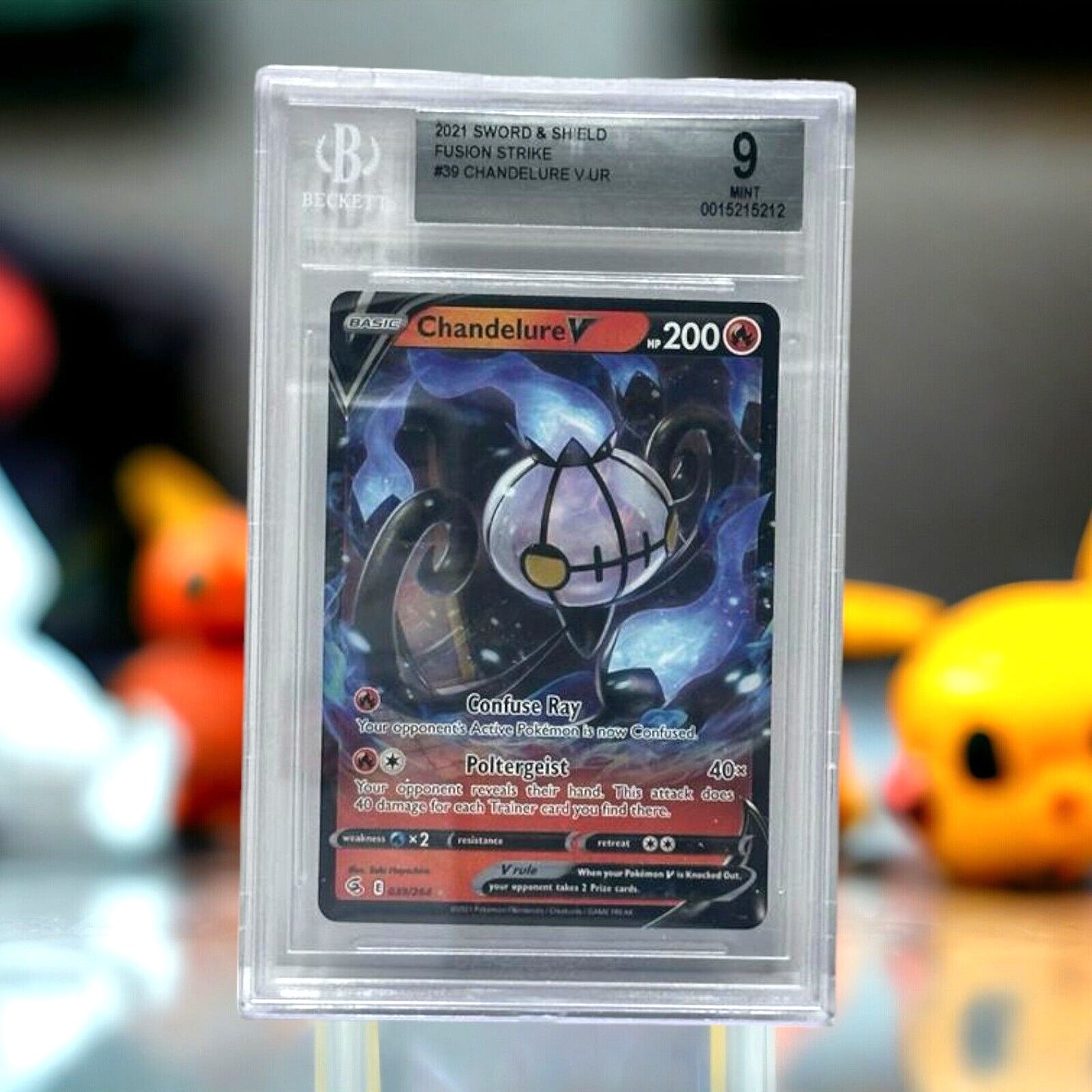 2021 Pokemon Sword & Shield - Fusion Strike - Chandelure V #039 BGS 9 MINT