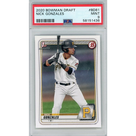 2020 Bowman Draft #BD81 Nick Gonzales PSA 9 Bowman First RC 1436