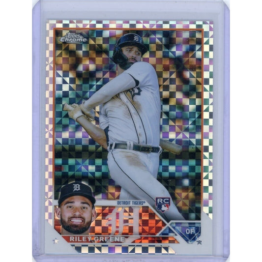 2023 TOPPS CHROME RILEY GREENE X-FRACTOR RC DETROIT TIGERS