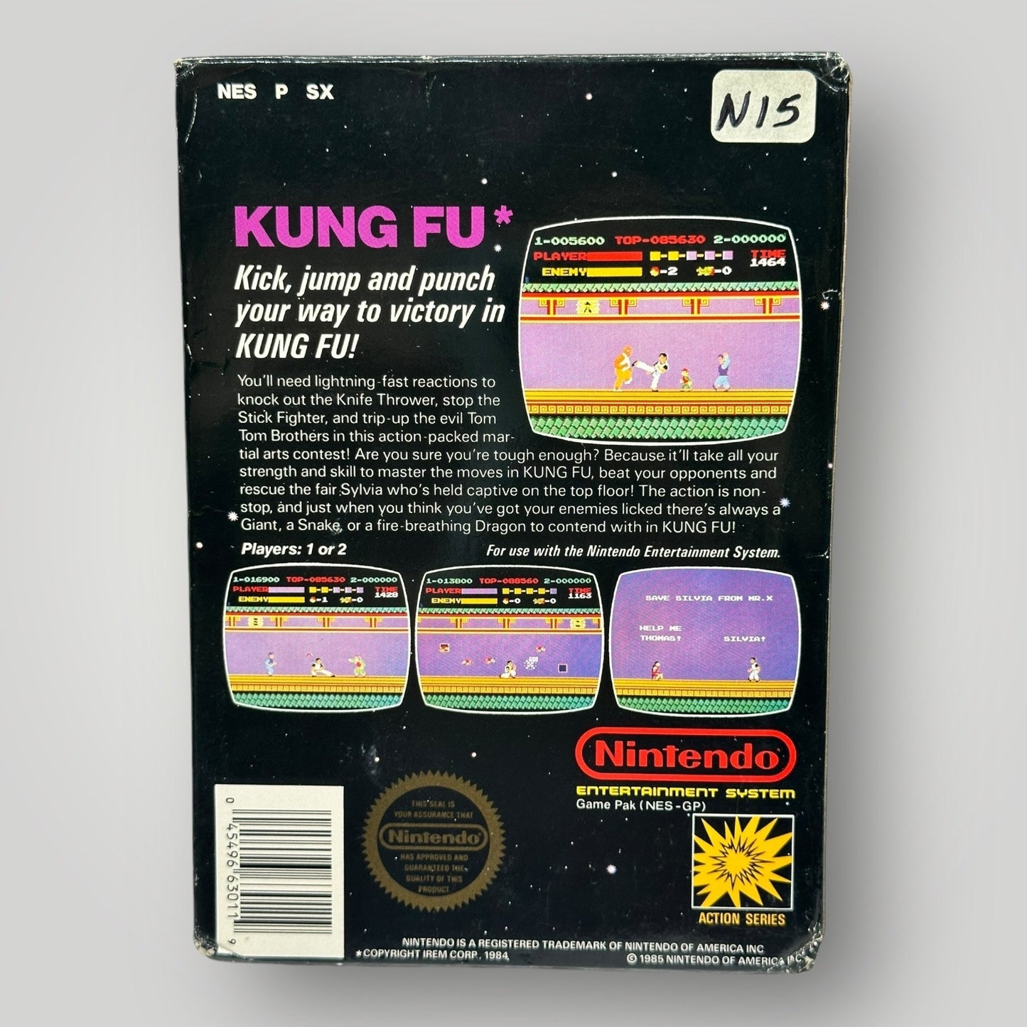 Kung Fu (Nintendo Entertainment System, 1985) NES Game & Box Tested