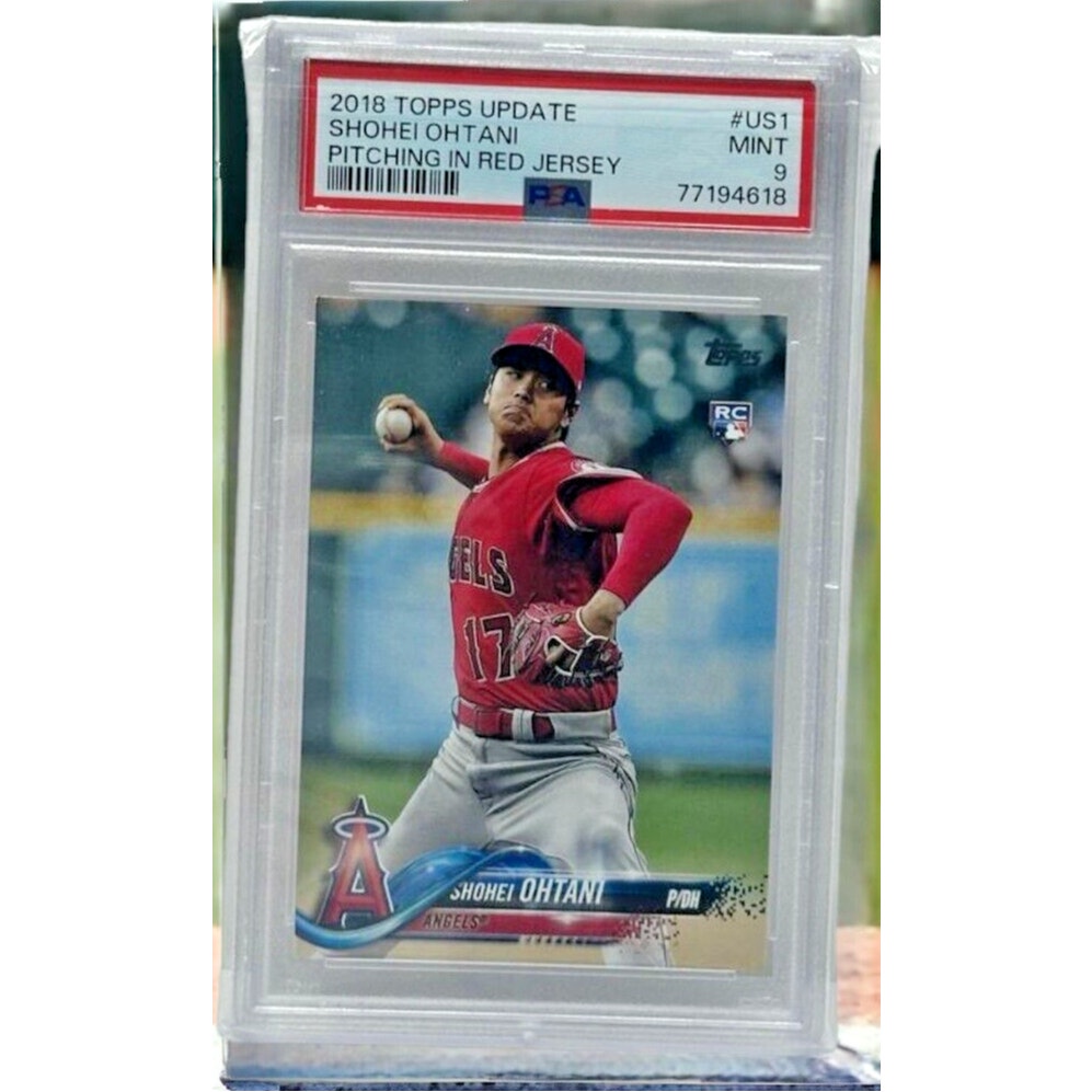 SHOHEI OHTANI PSA 9 MINT ROOKIE CARD #US1 1ST RC RED JERSEY SP 2018 TOPPS UPDATE