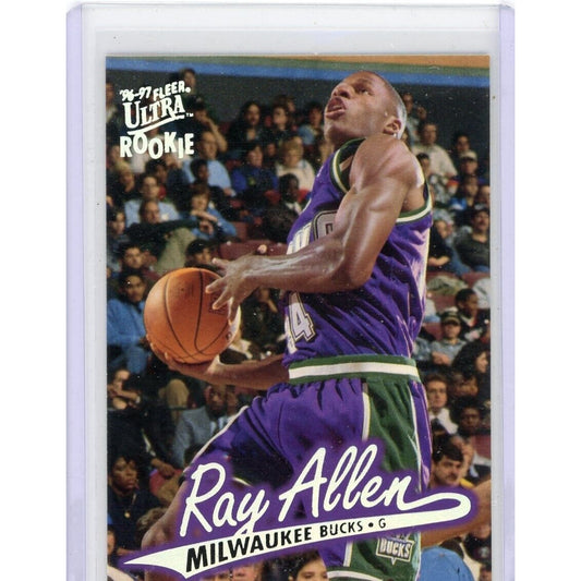 RAY ALLEN ROOKIE CARD 1996/97 Fleer Ultra BASKETBALL RC Bucks Celtics Heat!