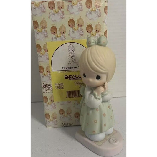 Precious Moments 1999 I'll Weight For You Porcelain Figure 521469 EN50