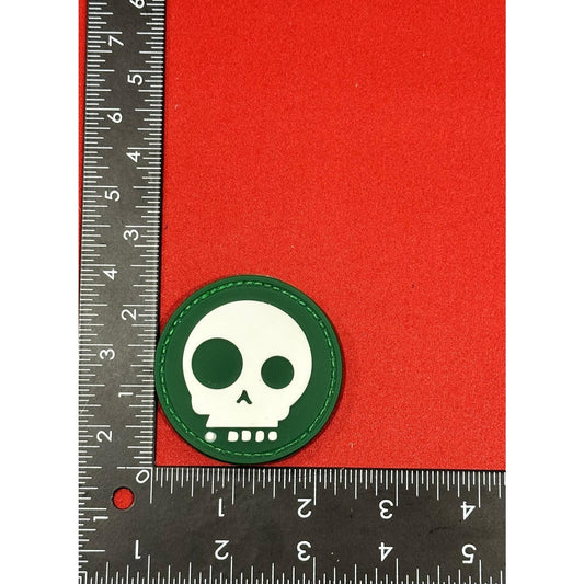 Skull White-Green Patch HOOK & LOOP Backing