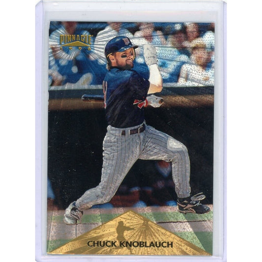 1996 PINNACLE BASEBALL STARBURST #6 CHUCK KNOBLAUCH #8 MINNESOTA TWINS