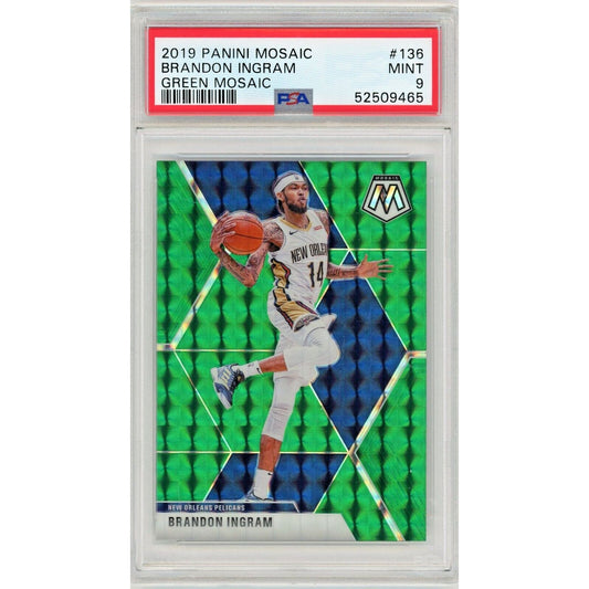 2019-20 Panini Mosaic Green Prizm Brandon Ingram #136 PSA 9 MINT