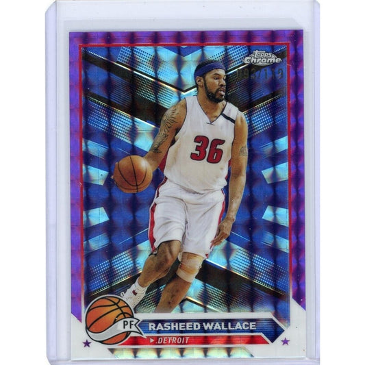 2023-24 TOPPS CHROME RASHEED WALLACE PURPLE GEOMETRIC /119 DETROIT PISTONS