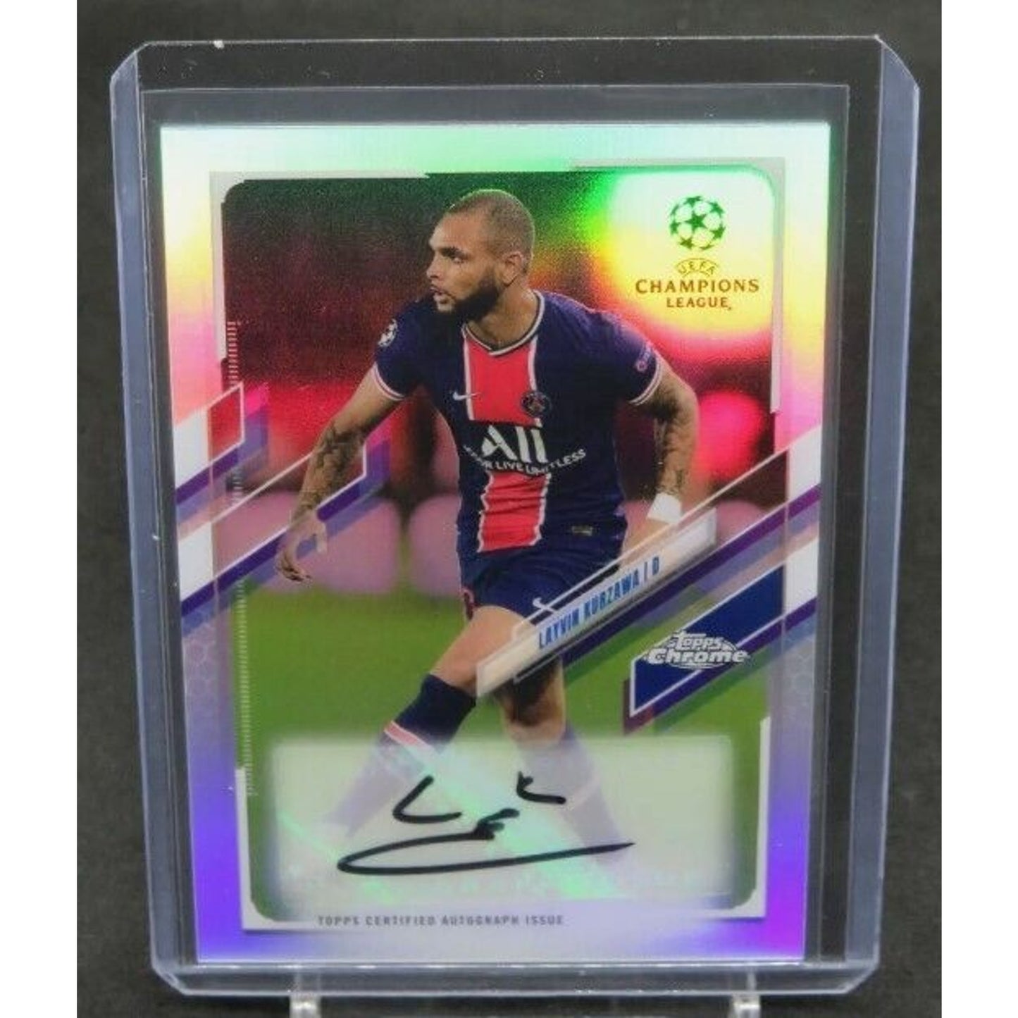 2020-21 TOPPS CHROME UCL LAYVIN KURZAWA REFRACTOR AUTO