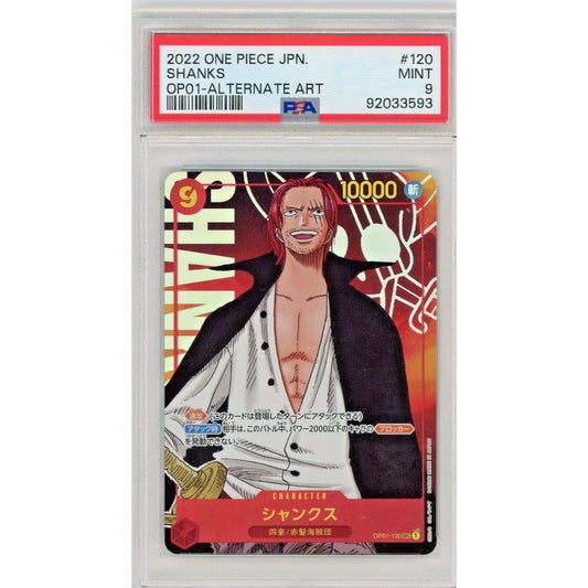 Shanks OP01-120 Romance Dawn 2022 Japanese ONE PIECE TCG PSA 10