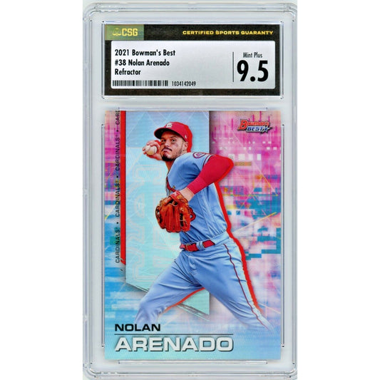 2021 Bowman's Best Refractor Nolan Arenado #38 CSG 9.5 Mint Plus