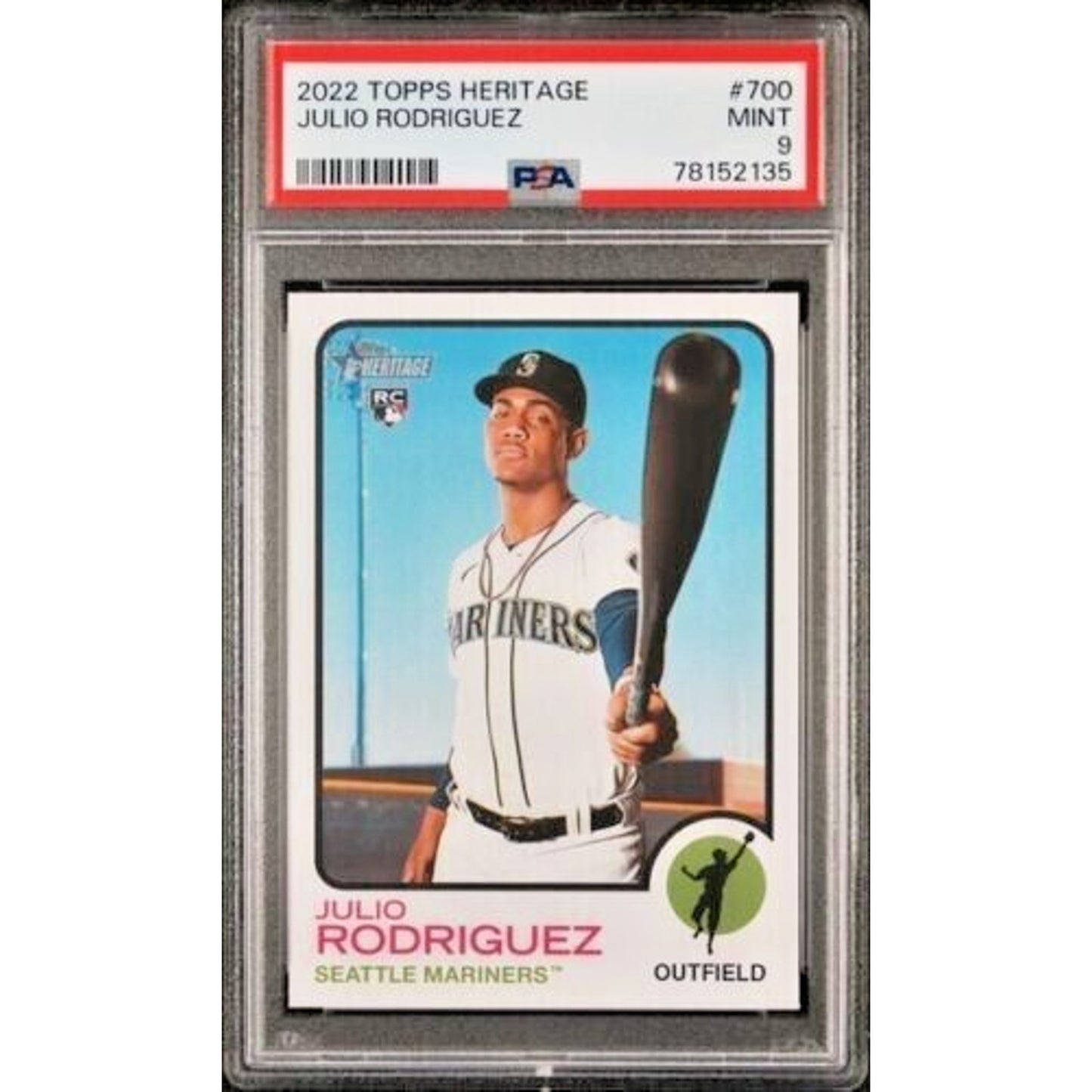 2022 Topps Heritage #700 - Julio Rodriguez RC - PSA 9