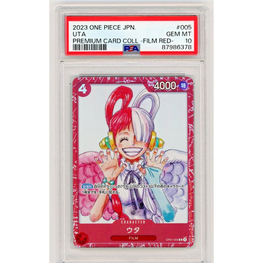 One Piece PSA 10 MINT Foil Uta Japanese Premium Card Collection Film Red