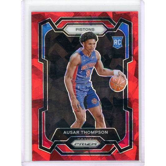 2023-24 Panini Prizm Ausar Thompson #178 Rookie RC Red Cracked Ice Prizm