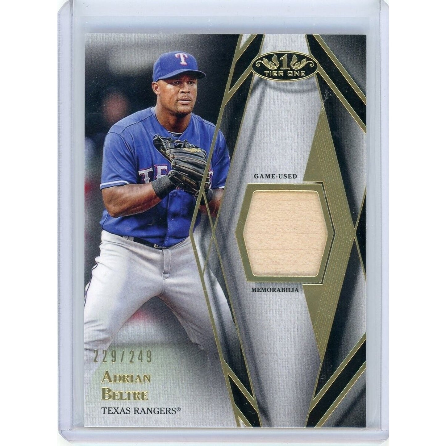 2022 TOPPS TIER ONE ADRIAN BELTRE GAME USED BAT RELIC /249 TEXAS RANGERS