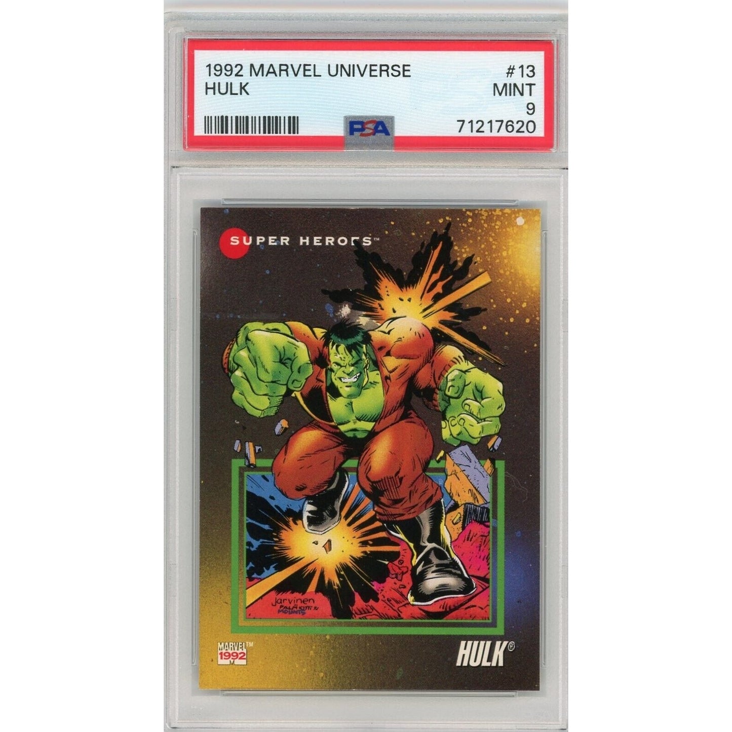 1992 Impel Marvel Universe Series III Super Heroes Hulk #13 PSA 9 MINT