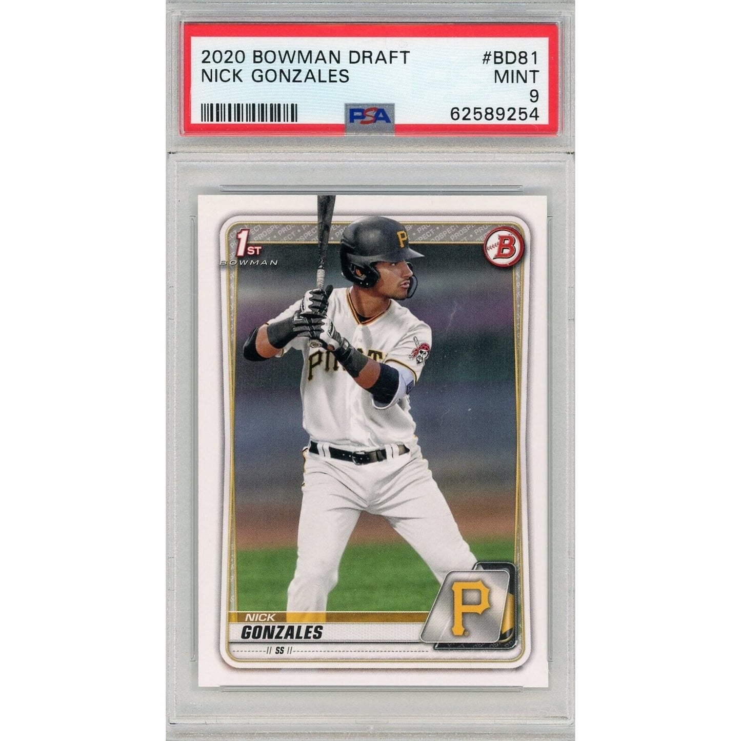 2020 Bowman Draft #BD81 Nick Gonzales PSA 9 Bowman First RC 9254