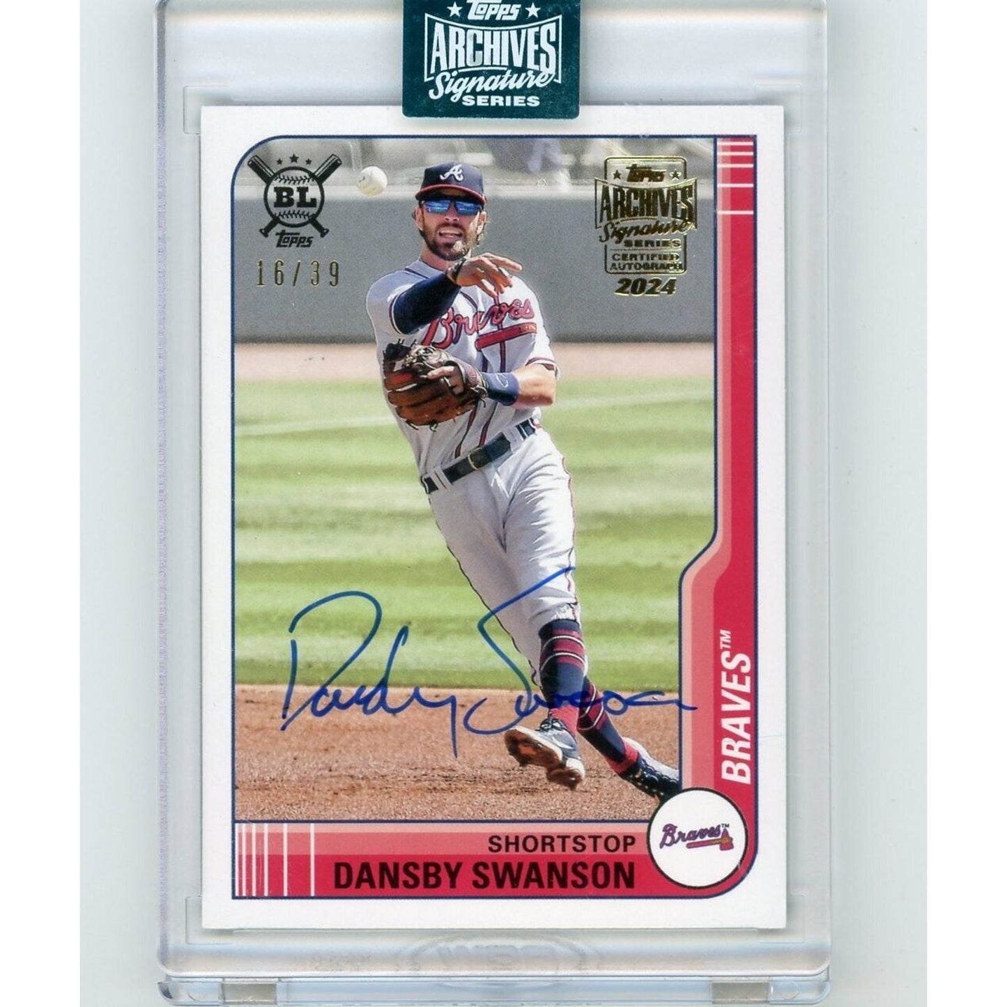 DANSBY SWANSON 2024 Topps Archives Auto 16/39 Signature Series SSP BRAVES #169