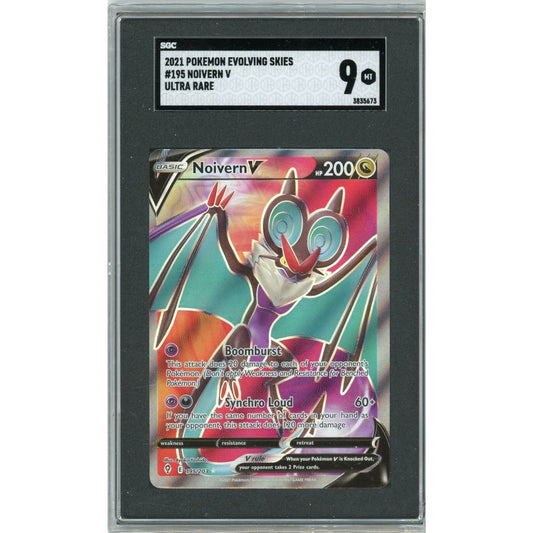 2021 Pokemon Evolving Skies Ultra Rare #195 Noivern V SGC 9 MINT