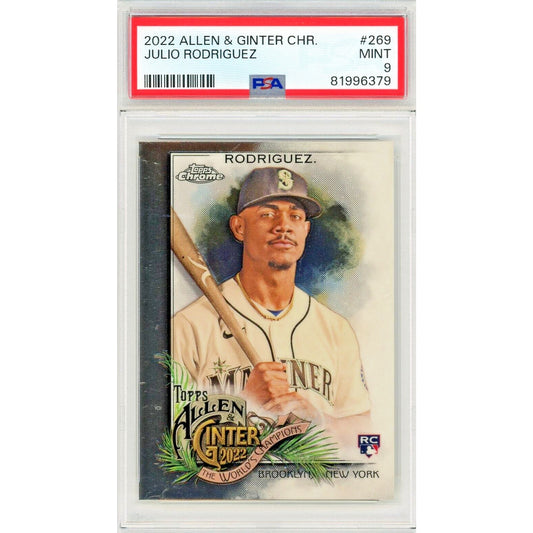 2022 Topps Allen & Ginter Chrome Julio Rodriguez #269 PSA 9 MINT Rookie RC