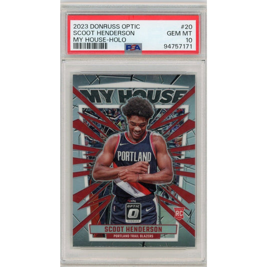 2023-24 Panini Donruss Optic Scoot Henderson Rookie My House Holo PSA 10