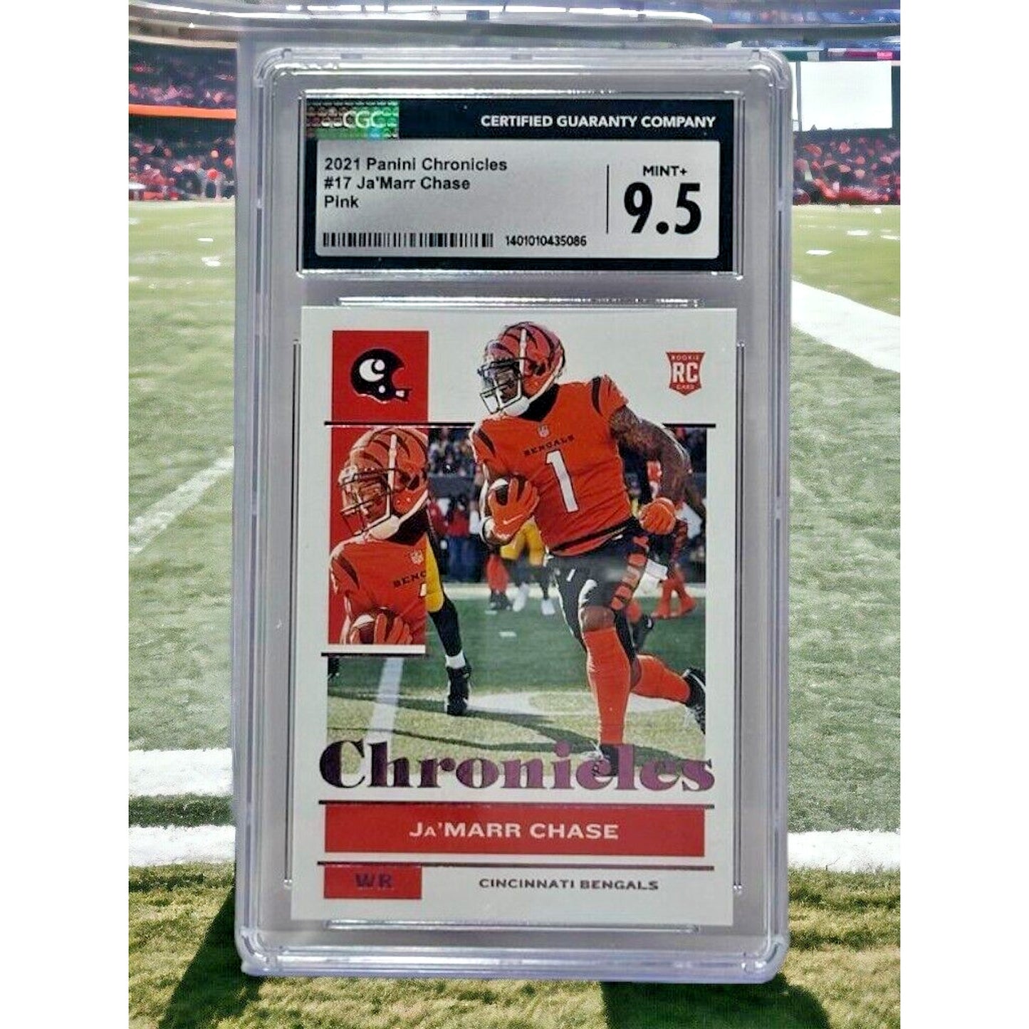 2021 Panini Chronicles Pink Ja'Marr Chase #17 CGC 9.5 Mint+ Rookie RC